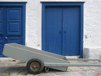 Blue Doors and Wagon – Greece