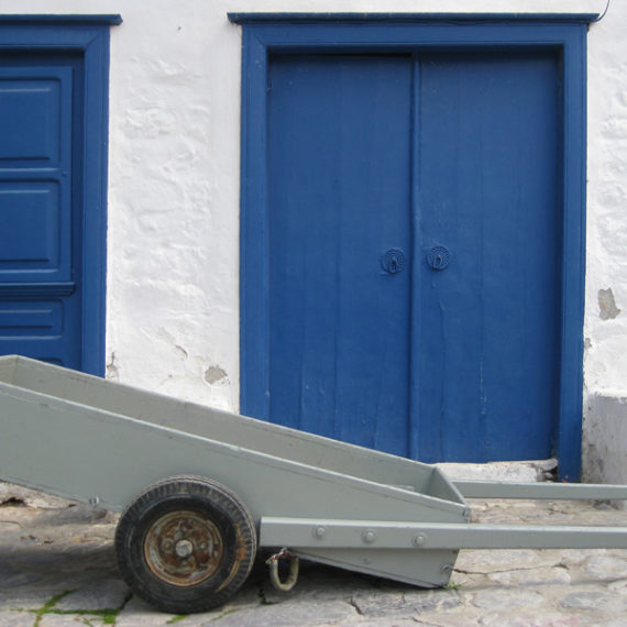 Blue Doors and Wagon – Greece