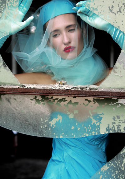 Woman Appearing Through Glass