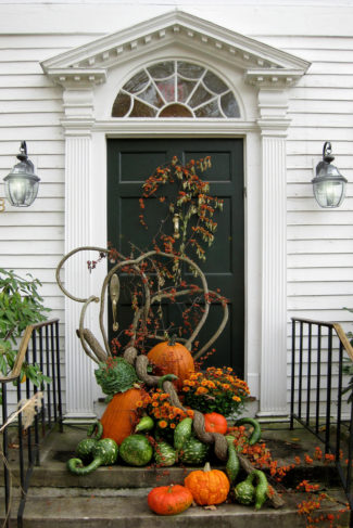 Pumpkin At The Front Door