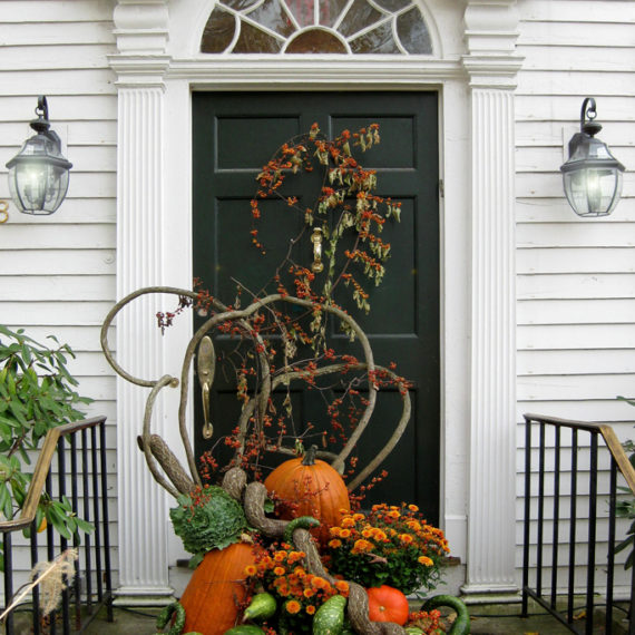 Pumpkin At The Front Door